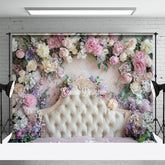 Lofaris Floral Arch Fresh Sweet Photo Headboard Backdrop